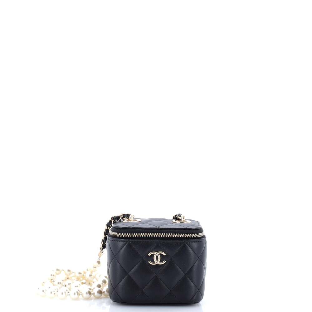 Chanel Vanity Case With Pearl Chain #241956C25B - Picture 2 of 13
